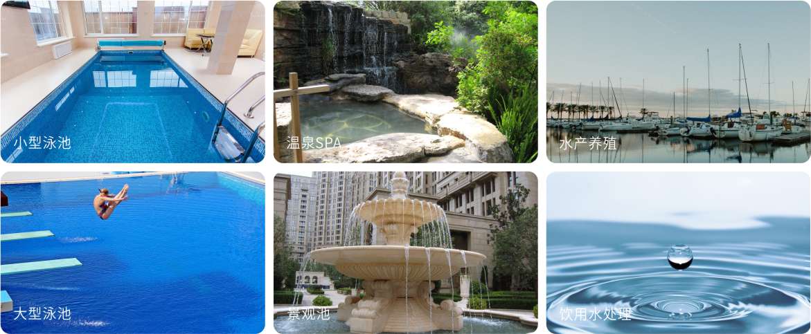 AQUA愛克泳池設備旗下的側式過濾砂缸QS系列的應用領域圖 AQUA愛克泳池設備旗下的側式過濾砂缸QS系列的應用領域圖